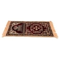thumbnail image 2 of Prayer Rug, Vintage Flowers Hand Woven Easy To Fold Islamic Prayer Rugs  for Pilgrimage Activities Red, 2 of 7