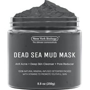New York Biology Dead Sea Mud Mask for Face and Body, Natural Spa Quality Pore Reducer for Acne, Blackheads and Oily Skin, 8.8 oz