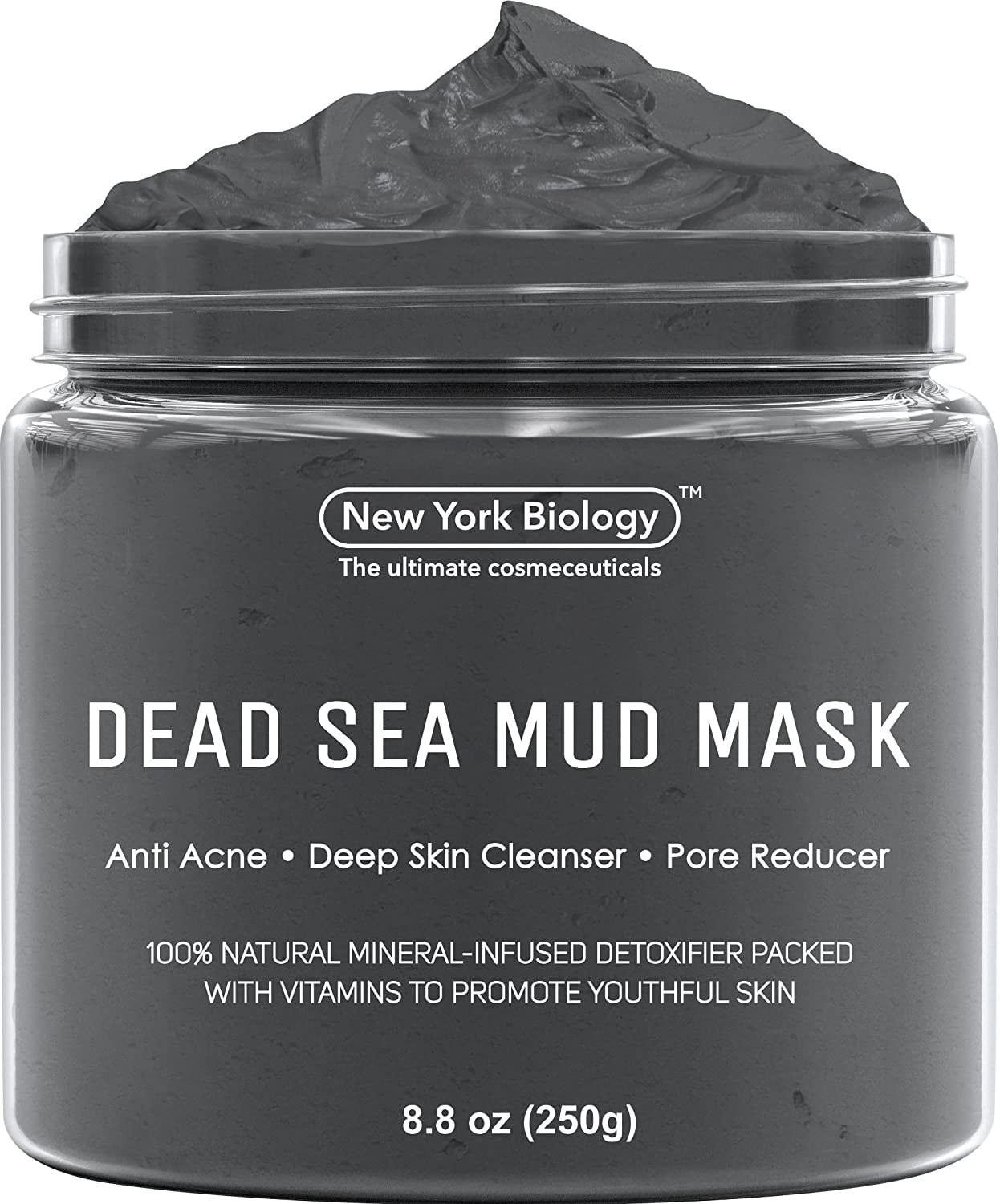 New York Biology Dead Sea Mud Mask for Face and Body, Natural Spa Quality Pore Reducer for Acne, Blackheads and Oily Skin, 8.8 oz photo
