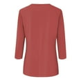 thumbnail image 5 of Fgnfyis T-Shirts pour Femmes Femmes Haut à Manches 3/4 Été Décontracté Polyvalent Chemise Raglan Col Rond Chemise Décontractée Haut Confortable Hauts pour Femmes Rouge Melon D\'eau_002 S, 5 of 5