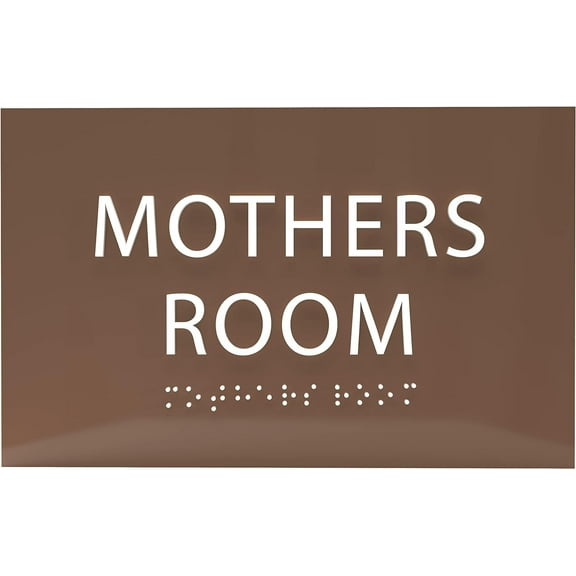 6" X4" Mothers Room Sign - Tactile Graphics Grade 2 Braille Text Lactation room| Nursing Room ADA Compliant Wall Mount Plastic Signs For Hospital, Offices, Clinics & Apartments
