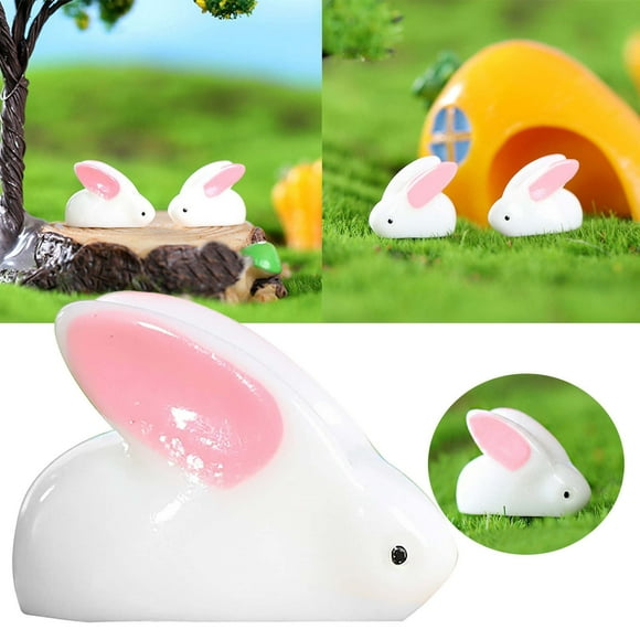 CozyQx Home Decor Living Room Whimsical White Bunny Happy Bunny Collection Bunny Lover Gifts for Women