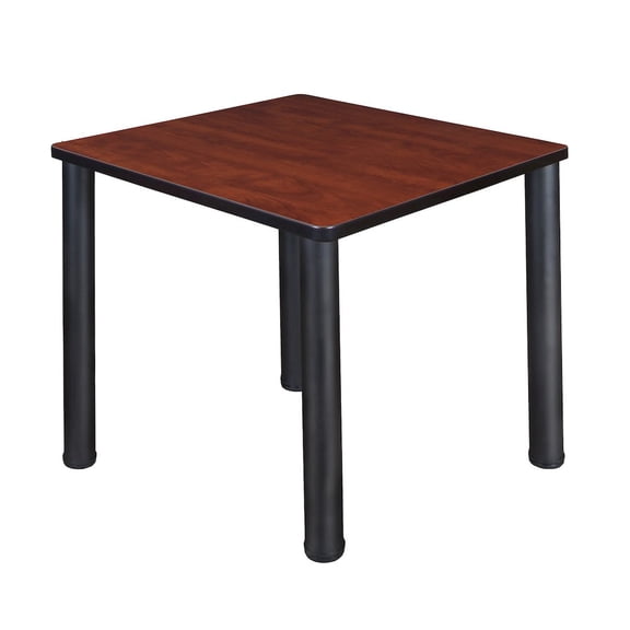 Regency 30 in. Small Square Breakroom Table- Cherry Top, Black Legs