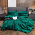 thumbnail image 4 of Juego de cama de satén - Verde real, 4 of 6