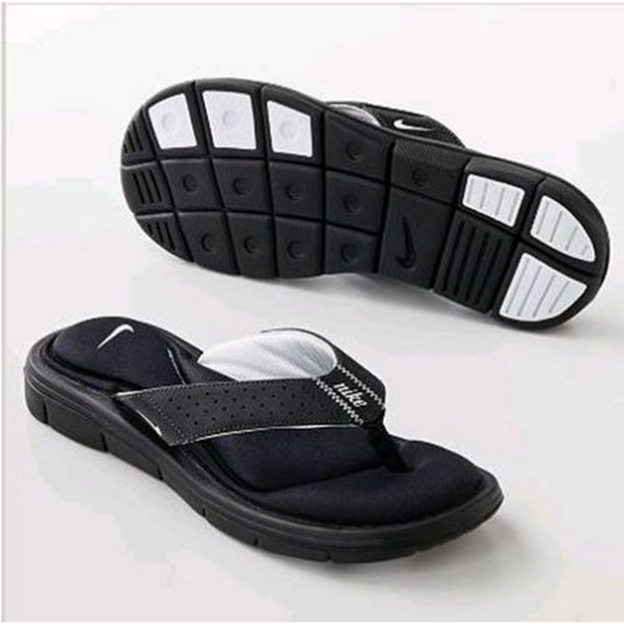 Nike Women's Black/White Comfort Thong Sandal Flip Flops Size - Walmart.com