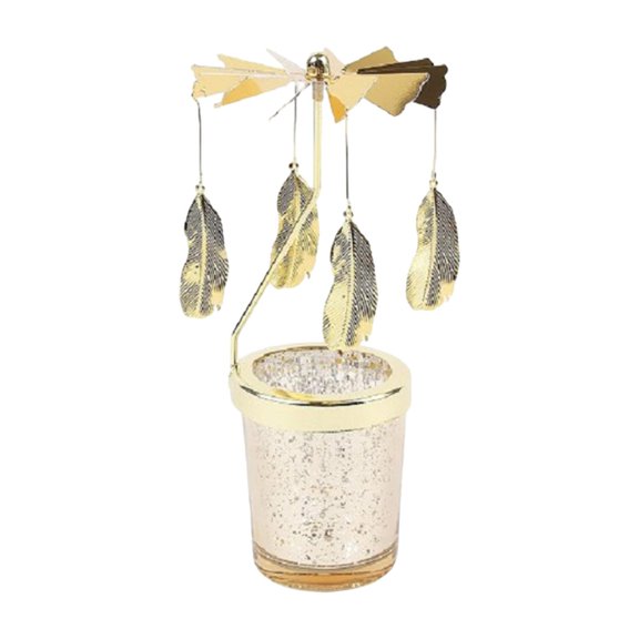 Fzaqwen Ornament Rotating Candle Holder Birthday Presents Decoration Home Decor Tea Light Candle Holder for Tabletop Dining Room Shop