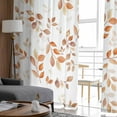 thumbnail image 4 of Thanksgiving Sheer Curtains 84 inches Long 2 Panels Set Fall Leaf Orange Leaves Watercolor Plant Autumn Tiers Sheers Rod Pocket Small Window Short Curtains for Kitchen Cafe, Each 52" W x 84" L, 4 of 7