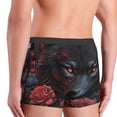 thumbnail image 3 of KLL Rose Full Moon Black Wolf Men's Cotton Boxer Briefs Underwear-Medium, 3 of 8