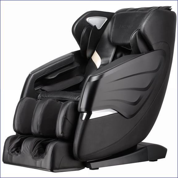 Massage Recliners SL Track Full Body Massage Chair with Foot Roller, Airbags, Zero Gravity, Bluetooth | Black | PU