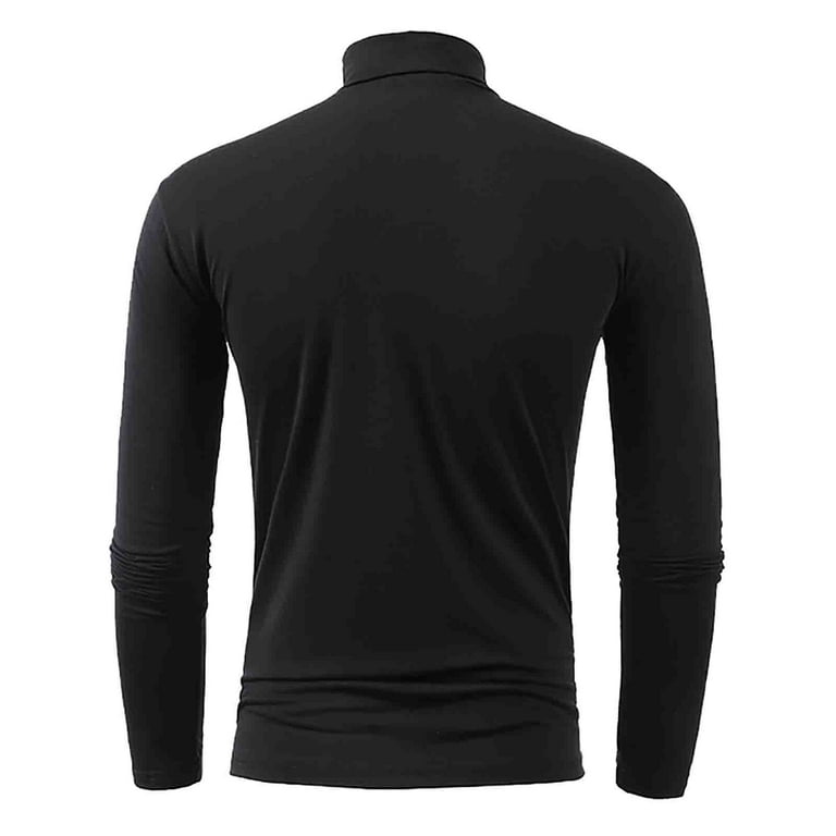 Black Dress Shirts For Men Male Winter Warm High Collar Fashion Thermal Underwear Men Basic Plain T Shirt Blouse Pullover Long Sleeve Top