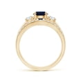 thumbnail image 2 of ANGARA Natural 1 Ct Sapphire and Diamond Three Stone Bridal Set in 14K Yellow Gold for Women (Size-6mm) | September Birthstone, Anniversary, Jewelry Gift for Women | Natural Blue Sapphire Ring, 2 of 9
