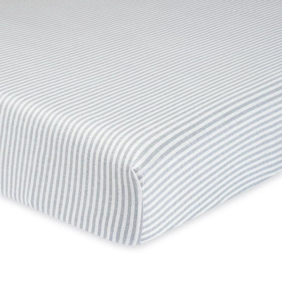 Drap-housse de berceau biologique Gerber, rayures gris/ivoire