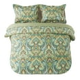 thumbnail image 3 of NEWLAKE 3-Piece Green Floral Quilt Bedding Sets, Queen, 3 of 9