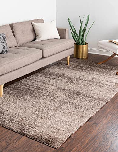 Modern Transitional Inspired Tonal Design Unique Loom Del Mar Collection Area Rug 5' 0 x 8' 0 Rectangular, Brown/ Light Brown