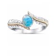 thumbnail image 1 of BJYX Luxury Inlaid Turquoise Feather Ring, 1 of 1