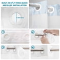 thumbnail image 4 of No Hook Shower Curtain, Cute Bow Shower Curtains for Bathroom with See Through Top Window, Blue Bowknot Minimalist Solid Color Waterproof & Washable Bath Curtain Stall 48"x72", 4 of 9
