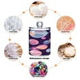 thumbnail image 3 of 4 Pack Bathroom Canisters Transparent Storage Jar for Cotton Ball, Swab, Floss Floating Bubbles Pattern, 3 of 7