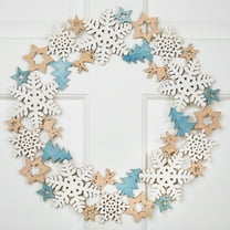 Northlight Snowflake Cut-Out Wooden Christmas Wreath - 15.75" - Unlit