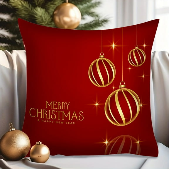 Nkmbld Christmas Pillow Covers Decoration Christmas Pillowcase for Winter Xmas Decor, Christmas Velvet Pillow Cases for Sofa, Couch, Bed and Car, Red