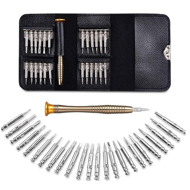 Ensemble de Mini Tournevis de Précision Interchangeables 25 en 1 Outils de Réparation de Clé Magnétique, Ensemble de Tournevis Combiné pour Appareils Ménagers, Ordinateur Portable, Réparation Mobile