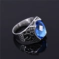 thumbnail image 2 of Retro European American Style Men'S 14K White Gold Ring, Fashionable Simple Creative Design, Synthetic Faux Gemstone, 2 of 6