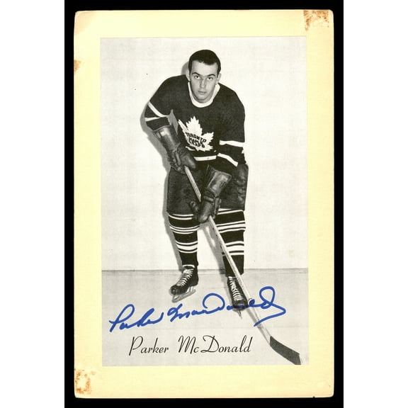 Parker MacDonald Autographed 1944-63 Beehive Group 2 4.5x6.5 Photo Toronto Maple Leafs SKU #176721