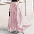 thumbnail image 2 of Bovxnpu Plus Size Skirts For Women, Womens Long Maxi Skirts High Waist A Line Casual Skirts, Womens Fashion Solid Color High Waist Elastic Waist Beach Skirt M, 2 of 7