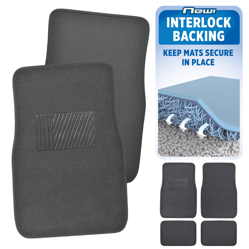 BDK INTERLOCK Car Floor Mats Secure NoSlip Technology for Automotive