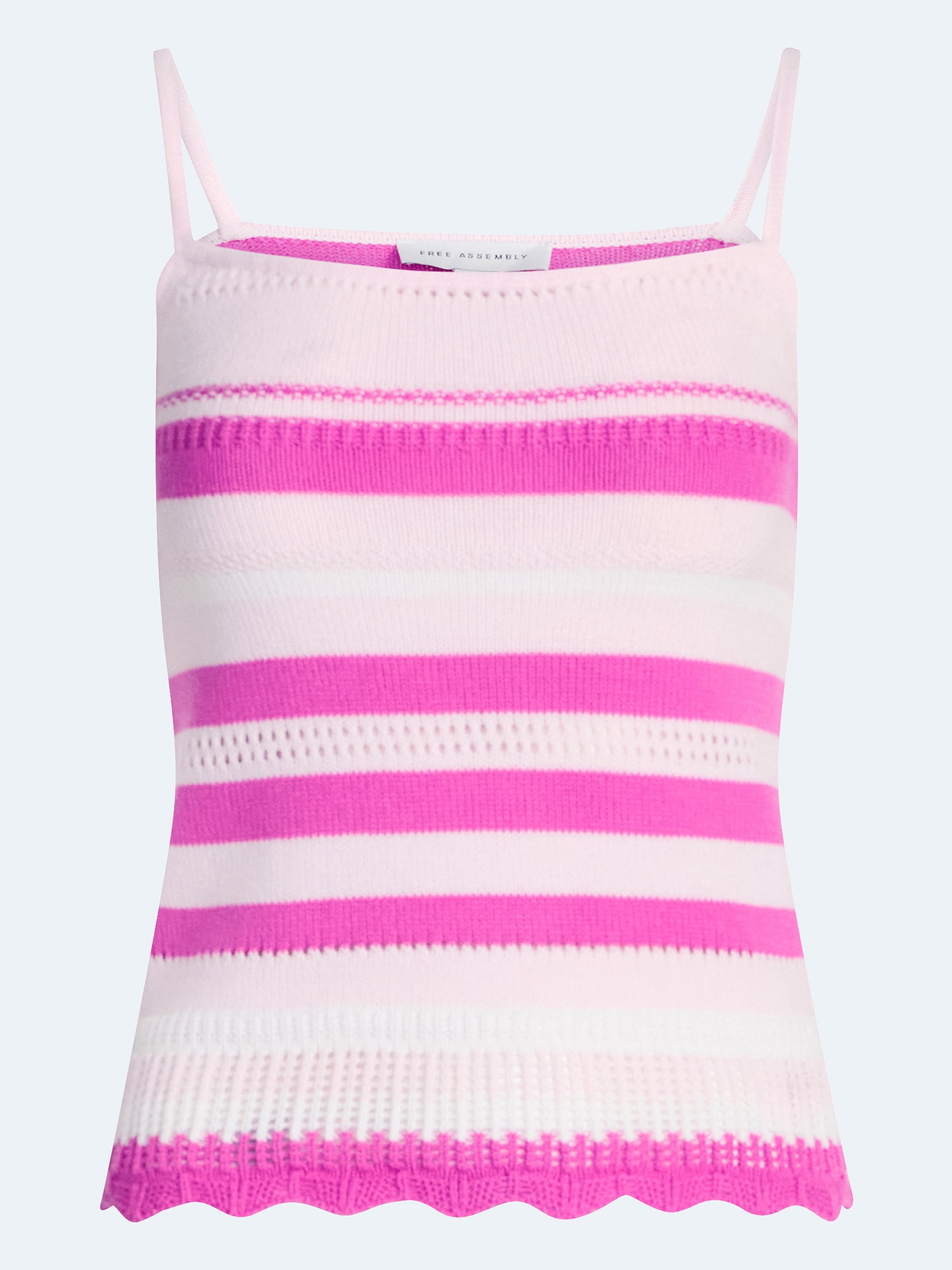 Free Assembly Women's Textured Stitch Stripe Tank Top, Sizes XS-XXL