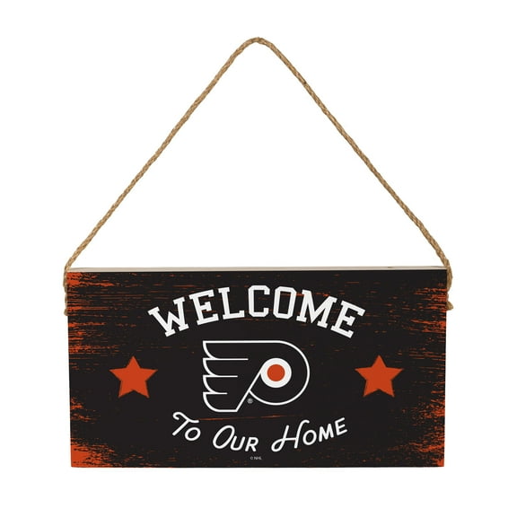 Philadelphia Flyers 6" x 11" Welcome Home Wood Wall Sign with Rope Hanger