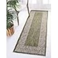 thumbnail image 3 of Unique Loom Outdoor Collection Tapis de Style Transitionnel pour Intérieur et Extérieur à Bordure Florale Traditionnelle, 2 x 6 Pieds, Vert/gris, 3 of 4
