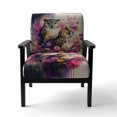 thumbnail image 4 of Designart "Hiboux Adorables parmi les Fleurs I" Chaise d'Appoint Rembourrée Multicolore - Fauteuil Moderne pour Chambre, 4 of 7