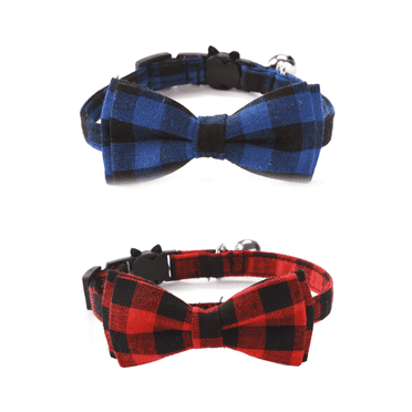 GASTROPOD 2Pcs Cat Collar,Versatile Breakaway Kitten and Puppy Collar with Bow,Adjustable Safety Pet Collars,Solid & Safe Cat and Dog Collars
