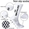 thumbnail image 3 of 6 Pairs Anti Slip Soccer Socks for Men, 6-11 US Size Cotton White Athletic Grip Socks, 3 of 6
