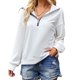 thumbnail image 1 of Camisas de corte informal Blusa informal de mujer con hombros caídos y manga larga con cremallera para ir de compras, 1 of 6