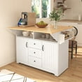thumbnail image 1 of [Storage & Charging Solution] Kitchen Island with 2 Drop Leaves & 3 Outlets, 1 of 24