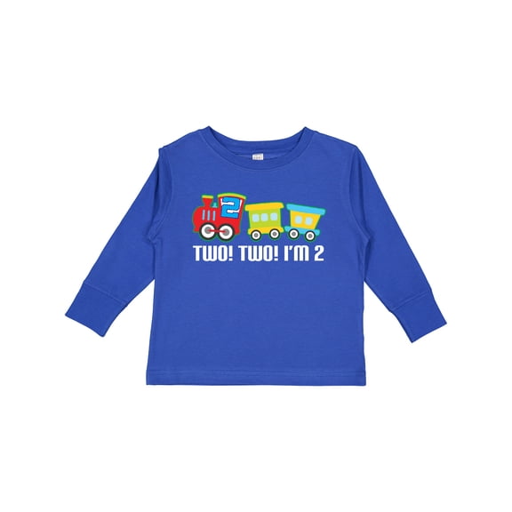 Inktastic 2nd Birthday Two Two Train Boys Long Sleeve Toddler T-Shirt