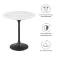 thumbnail image 6 of Modway Lippa 20" Round Modern Artificial Marble/Metal Side Table in White/Black, 6 of 7