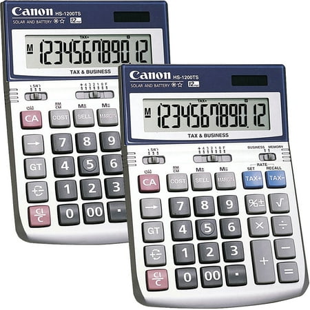 (2 Pack) Canon, CNMHS1200TS, HS-1200TS 12-Digit Angled Display Calculator, 1 Each,
