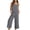 Gray, variant on Women's Sleeveless Slim-Fit Wide-Leg Jumpsuit - Versatile Layering & Casual Wear