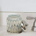 thumbnail image 2 of nu steel GLA330-1 Glacier Q tip Holder, Bathroom Vanity Glass Storage Organiser Canister, Apothecary Jar Swabs, Round Cotton Balls, Rainbow Lustre Finish, 2 of 9