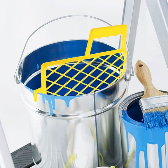 Luxshiny ABS Plastic Paint Roller Grid for Bucket Yellow Paint Tray Liner with Durable Mesh