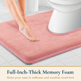 thumbnail image 2 of ComfiTime Bathroom Contour Rugs – 1 inch Thick Memory Foam, 20" x 23" Bath Mat for Toliet, Soft Plush Velvet Top, Non-Slip,Ultra Absorbent, Small, Large & Long Rugs for Bathroom Floor, Peach, 2 of 11