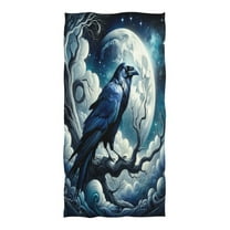 Oversized Beach Towel Extra Large Absorbent Microfiber Bath Towels Soft Quick Drying Crow on Branch with Moon 74"x37"