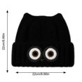 thumbnail image 3 of Women's Owl Ear Knit Beanie Hat Cute Animal Face Winter Warm Knitted Cap Fuzzy Lined Ski Hat for Fall Winter, 3 of 5