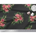 thumbnail image 3 of Soimoi Black Cotton Duck Fabric Flower Floral Printed Craft Fabric 1 Yard 44 Inch Wide, 3 of 3
