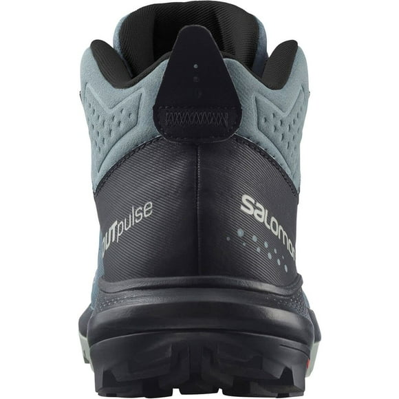 Salomon mens Outpulse Mid Gtx W Trail Running Shoe, Stormy Weather/Black/Wrought Iron, 11 US