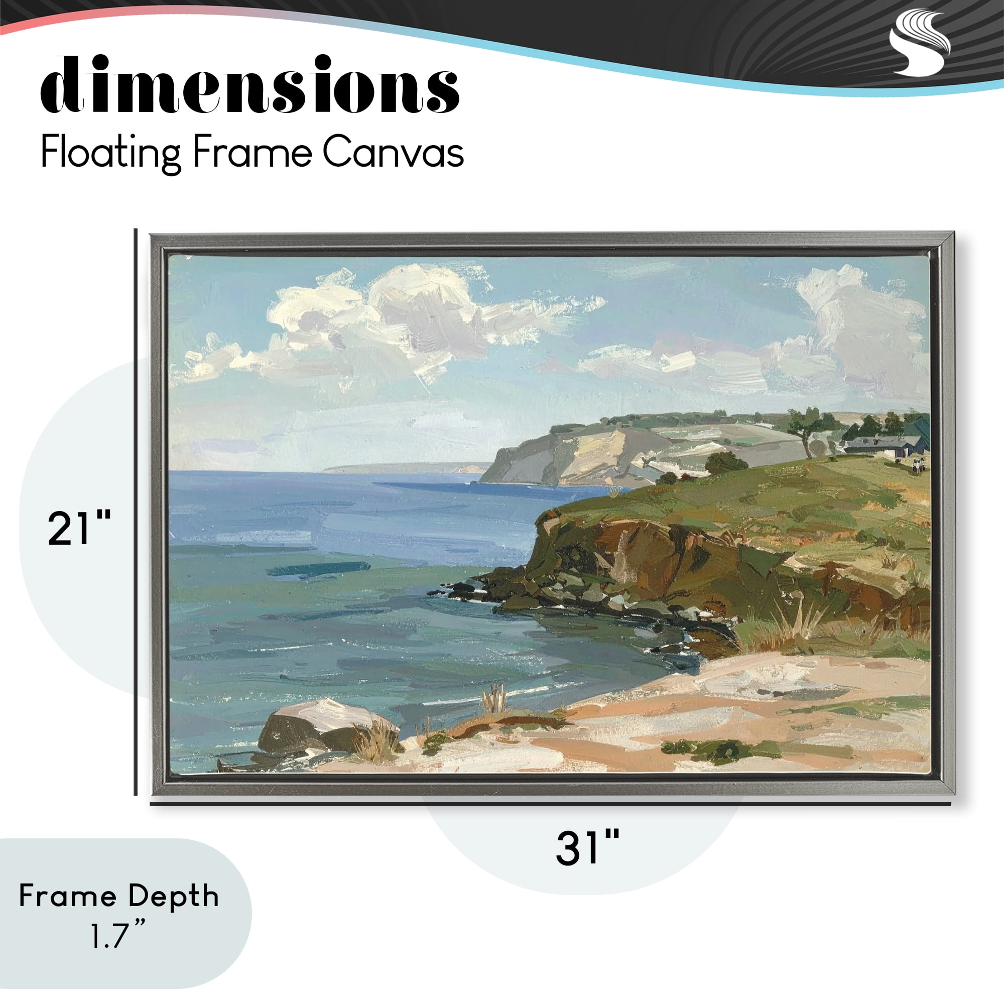 Stupell Industries Along The Shore Scenery Gray Framed Floater Canvas Wall Art, design by Alonza Saunders