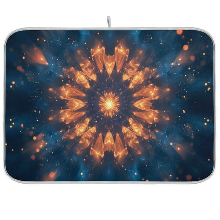 

joogoo Artistic Fireworks Dish Drying Mat Kitchen Counter Absorbent Drying Pad 16x18 in Drainer Rack