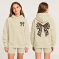 thumbnail image 2 of Shadoumai Girls Oversized Pullover Hoodies Leopard Bow Graphic Hooded Sweatshirts Spring Cute Trendy Sweater Pocket, 2 of 9